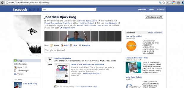 The facebook profile banner that is made in the tutorial on jonathanbjorkskog.com