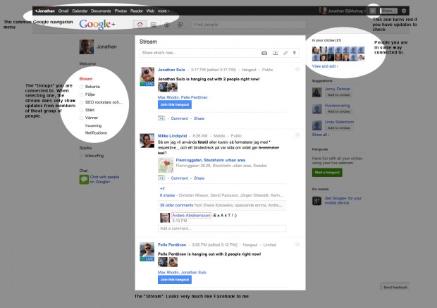 Google plus screenshot