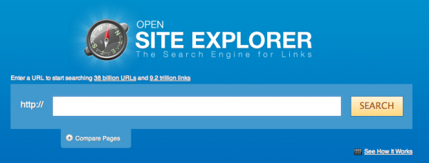 opensiteexplorer for checking backlinks to competitors websites